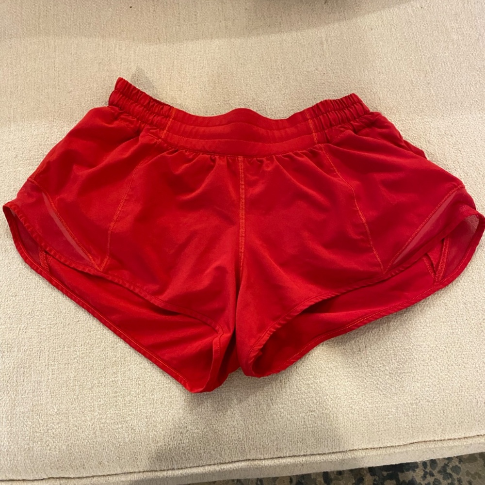 Lululemon Red Hotty hot shorts 2.5"